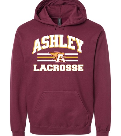 AHS Lacrosse Logo Maroon Hoodie -Orders Due Wednesday, March 13, 2024